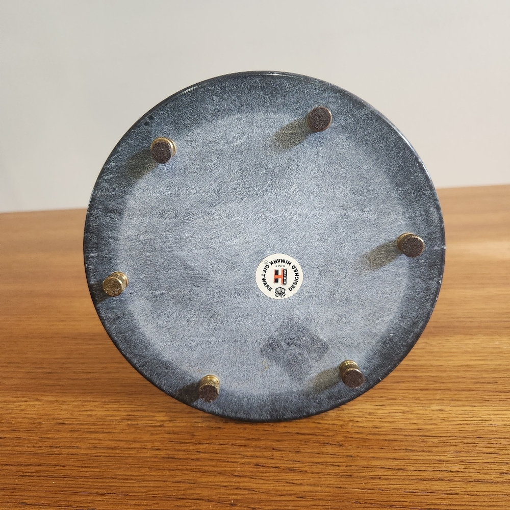 Vintage Himark Giftware Brass Graduated Candlestick Holders in Black Marble Base - Picture 5 of 11